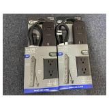 2 6Ft Surge Protector Cords - Black