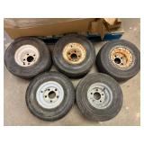 5x Used Trailer Tires