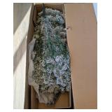 BEST CHOICE PRODUCTS 6.5 FT PRE-LIT PREMIUM HINGED PINE FLOCKED CHRISTMAS TREE