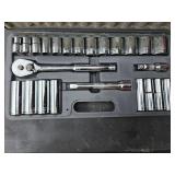 COMPLETE 25 piece regular and deep-well Socket Set, with 3/8" drive