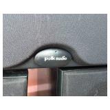 2 Polk Audio RT600i floor standing tower speakers and 1 Polk Audio CS400i center channel speaker.