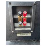 2 Polk Audio RT600i floor standing tower speakers and 1 Polk Audio CS400i center channel speaker.