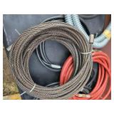 Tubing, 25ft Extension Cord, chain and 3/8" steel cable