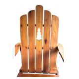 P - Pair of Wooden Adirondack Chairs with Tree Cutout Design
