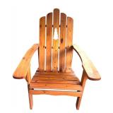 P - Pair of Wooden Adirondack Chairs with Tree Cutout Design