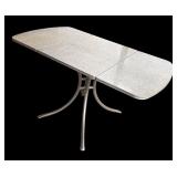 P - Vintage Drop Leaf Table with Metal Legs and Formica Top
