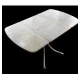 P - Vintage Drop Leaf Table with Metal Legs and Formica Top