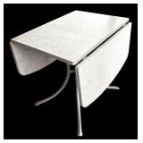 P - Vintage Drop Leaf Table with Metal Legs and Formica Top