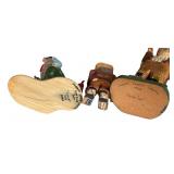 P - Set of 3 Hand Carved Wooden Figurines by Pobbie Crafty Crafts