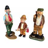 P - Set of 3 Hand Carved Wooden Figurines by Pobbie Crafty Crafts