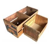 P - Pair of Vintage Wooden Crates Narango Beauty and Wisconsin Cranberries