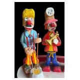 P - Pobbies Crafty Crafts Carved Wooden Clown Quartet Sculpture