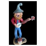 P - Set of 4 Hand Carved Wooden Folk Art Figurines by Pobbies Crafty Crafts