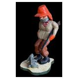 P - Set of 4 Hand Carved Wooden Folk Art Figurines by Pobbies Crafty Crafts