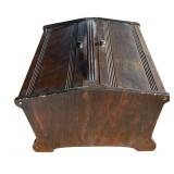 P - Vintage Wooden Sewing Box with Assorted Thread Spools