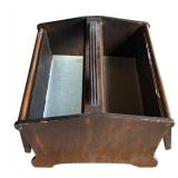 P - Vintage Wooden Sewing Box with Assorted Thread Spools