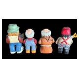 P - Set of 4 Pobbies Crafty Craft Hand-Carved Figurines