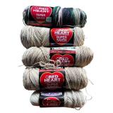 P - Large Mixed Yarn Collection including Red Heart, Homespun, Bernat, Patons and More