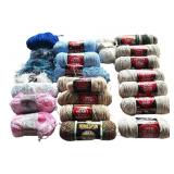 P - Large Mixed Yarn Collection including Red Heart, Homespun, Bernat, Patons and More