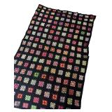 P - Vintage Hand-Crocheted Granny Square Afghan