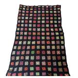 P - Vintage Hand-Crocheted Granny Square Afghan