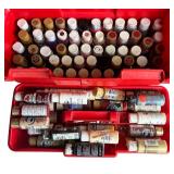 P - Toolbox with Assorted Acrylic Craft Paints by Americana, Folk Art, Apple Barrel and More