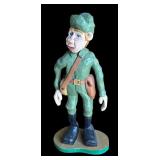 P - Set of 3 Hand Carved Wooden Military Figurines by Pobbies Crafty Crafts