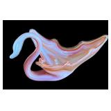 P - Vintage Slag Glass Swan Dish