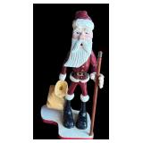 P - Set of 4 Hand-Carved Wooden Santa Figurines by Pobbie Crafty Crafts