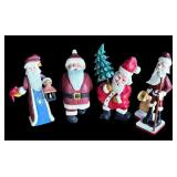 P - Set of 4 Hand-Carved Wooden Santa Figurines by Pobbie Crafty Crafts