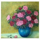 P - Original Floral Still Life Painting by Pearl Charlson