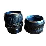 P - Pentax Asahi K1000 Camera with 3 Lenses and Rollei & Toshiba Flashes