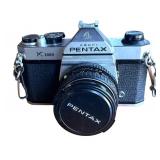 P - Pentax Asahi K1000 Camera with 3 Lenses and Rollei & Toshiba Flashes
