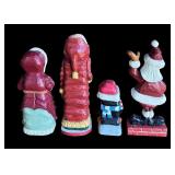 P - Set of 4 Pobbies Hand-Carved Wooden Holiday Figurines