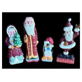 P - Set of 4 Pobbies Hand-Carved Wooden Holiday Figurines