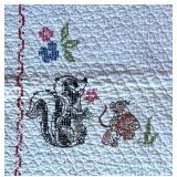 P - Vintage Needlepoint Quilt with Woodland Animals