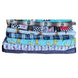 P - Large Collection of Assorted Flannel and Patterned Fabric Pieces