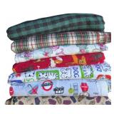 P - Large Collection of Assorted Flannel and Patterned Fabric Pieces