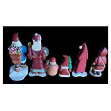 P - Set of 6 Hand-Carved Santa Figurines by Midwest and Pobbies Crafty Crafts
