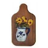 P - Set of 3 Vintage Wooden Wall Decor Boards with Handcrafted Designs