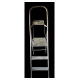 P - 62 Inch Metal Three-Step Ladder with Platform