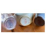 P - Set of 3 Vintage Vases Ceramic and Glass
