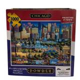 P - Set of 2 Puzzles: Sealed Dowdle Chicago 1000-Piece and Springbok Winter 500-Piece