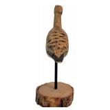 LR - Pair of Vintage Wooden Bird Sculptures with Natural Wood Bases