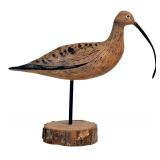 LR - Pair of Vintage Wooden Bird Sculptures with Natural Wood Bases