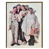 LR - Framed Norman Rockwell Barbershop Quartet Print