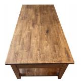 LR - Wood Coffee Table with Two Drawers and Lower Shelf