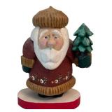 LR - Set of 4 Pobbles Crafty Crafts Hand Carved Santa Figurines