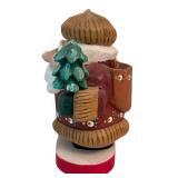 LR - Set of 4 Pobbles Crafty Crafts Hand Carved Santa Figurines