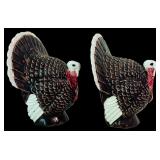 DR - Collection of Fall and Halloween Decor Including Carved Figures and Ceramic Turkeys
